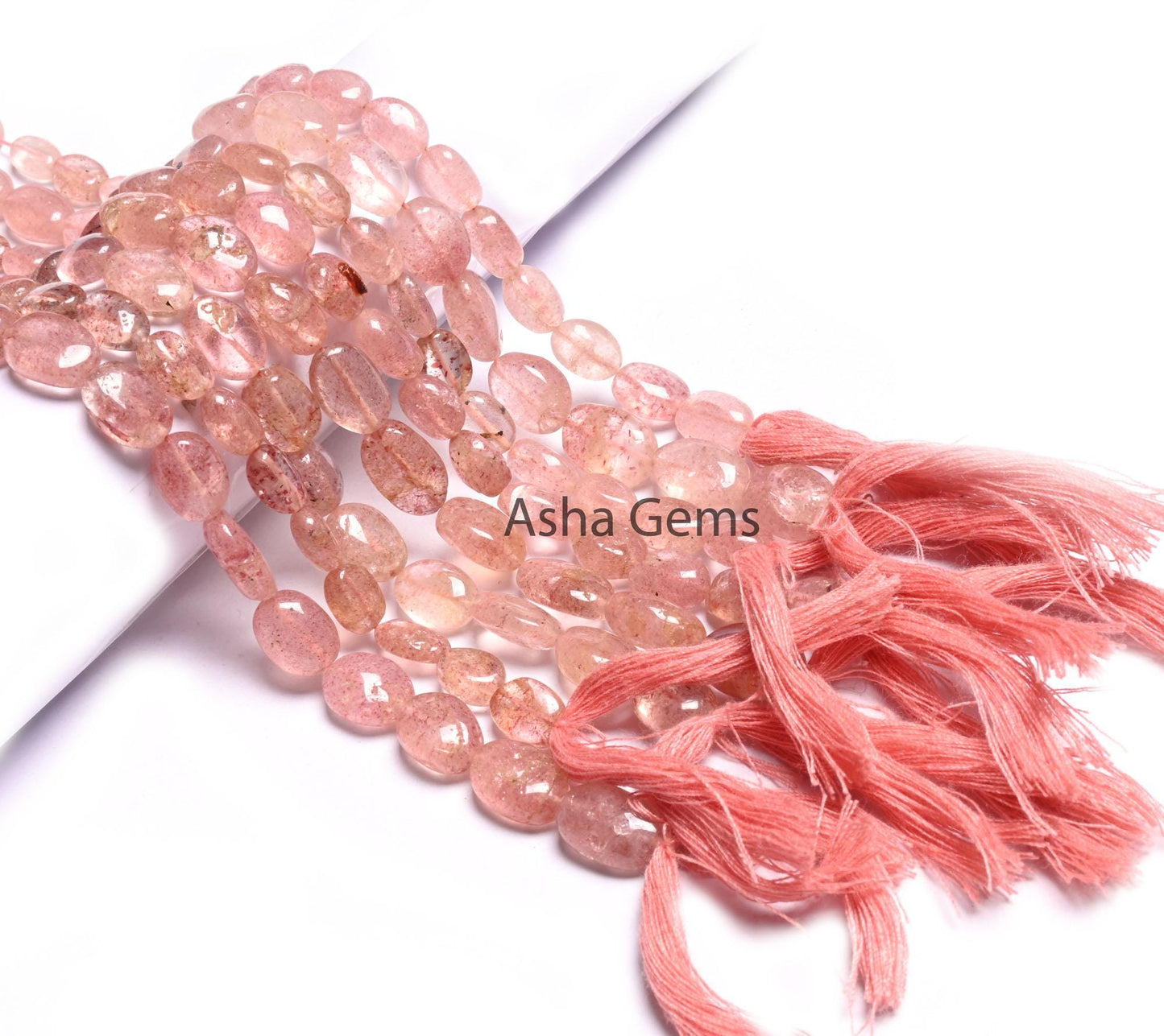 Natural Red Strawberry Quartz Smooth Oval Shape handmade Gemstone Beads,12.5" Shaded Red Strawberry Quartz Oval Beads For Jewelry Craft SALE