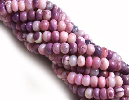 7 mm Beautiful Lavender Pink Opal Smooth Rondelle Shape Beads,16"Strand Shaded Purple Pink Opal Plain Handmade Gemstone Beads Opal Bead SALE
