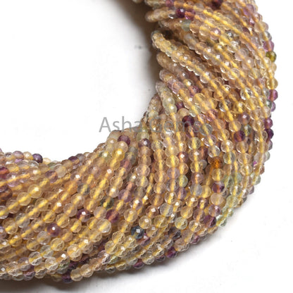 AAA Yellow Fluorite Micro Cut Faceted Rondelle Beads,3 mm Natural Fluorite Machine Cut Gemstone Beads, Rare Fluorite Bead Jewelry Craft SALE