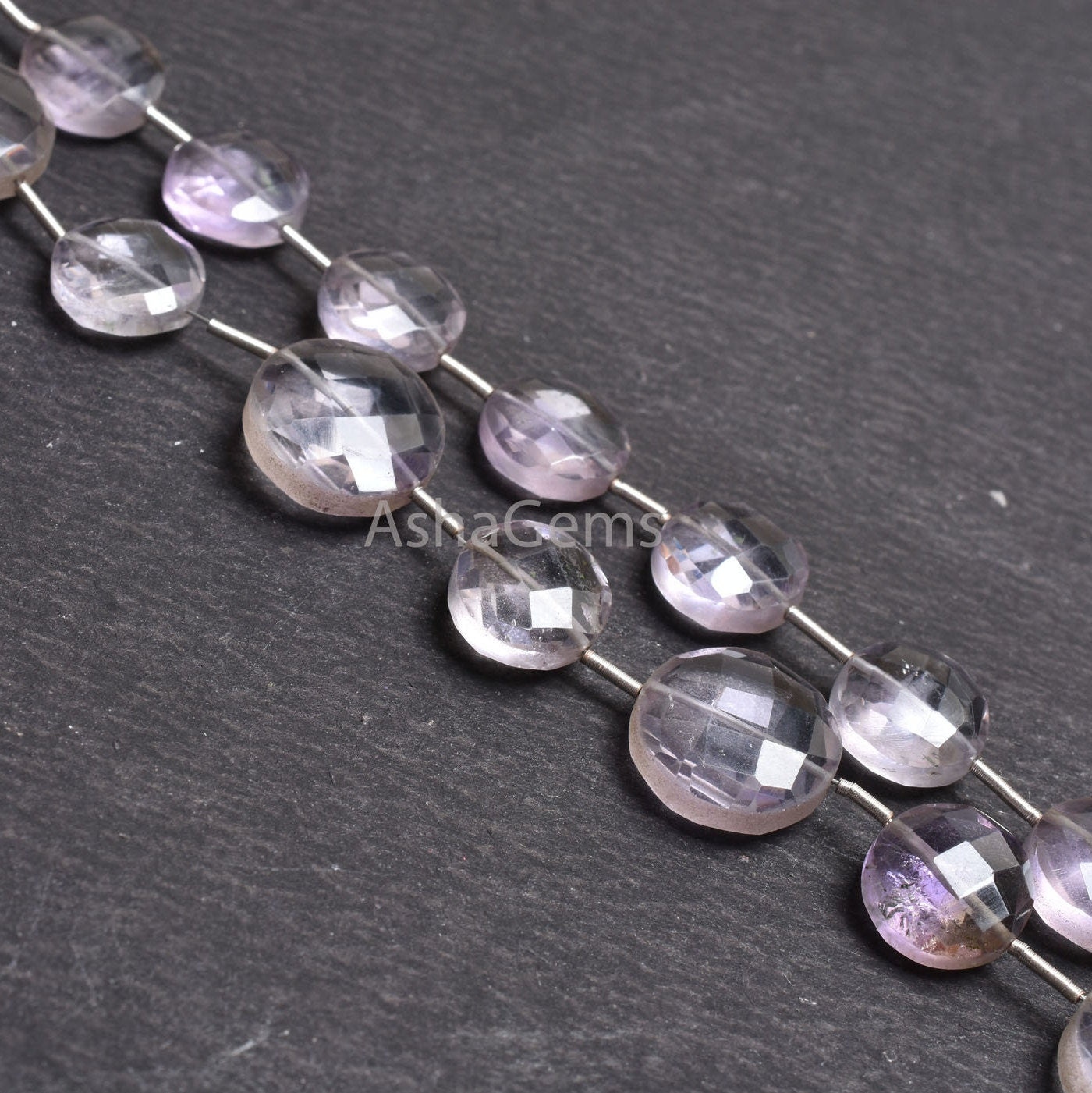 Natural Pink Amethyst faceted Coin Shape Beads,7"Amethyst Coin Beads, Fine Quality Pink amethyst Coin Briolette Gemstone Bead Jewelry Making