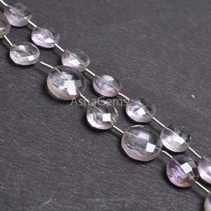 Natural Pink Amethyst faceted Coin Shape Beads,7"Amethyst Coin Beads, Fine Quality Pink amethyst Coin Briolette Gemstone Bead Jewelry Making