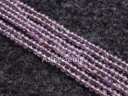 13" Strand Natural Pink Amethyst Smooth Round Beads, Fine Quality Pink Amethyst Plain Round Ball Gemstone Beads, Jewelry Making Crafts SALE