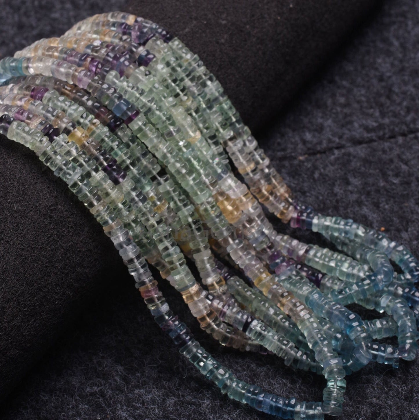 Natural Fluorite Smooth Tyre Shape Beads,5.5-6mm Beautiful multi Fluorite Shaded Beads, Fluorite Heishi Tyre Bead Jewelry Making Craft,SALE