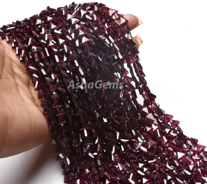 Amazing Red Garnet Trillion Shape Beads, Natural Garnet Faceted Triangle Beads,6mm Garnet beads Gemstone Flat Fancy Shape Beads For Jewelry