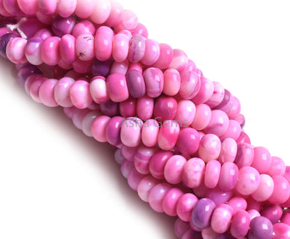 8-9 mm Shaded Pink Purple Opal Rondelle Shape Gemstone Beads,16"Strand Fine Opal Smooth Handmade Roundelle Beads, Opal Bead Necklace Jewelry