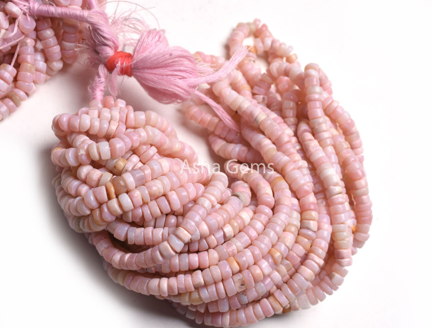 Pink Opal Smooth Tyre Shape Gemstone Beads,8/16" Strand Opal Plain Handmade Flat Round Tyre Shape Beads, Pink Opal Bead Jewelry Handicraft