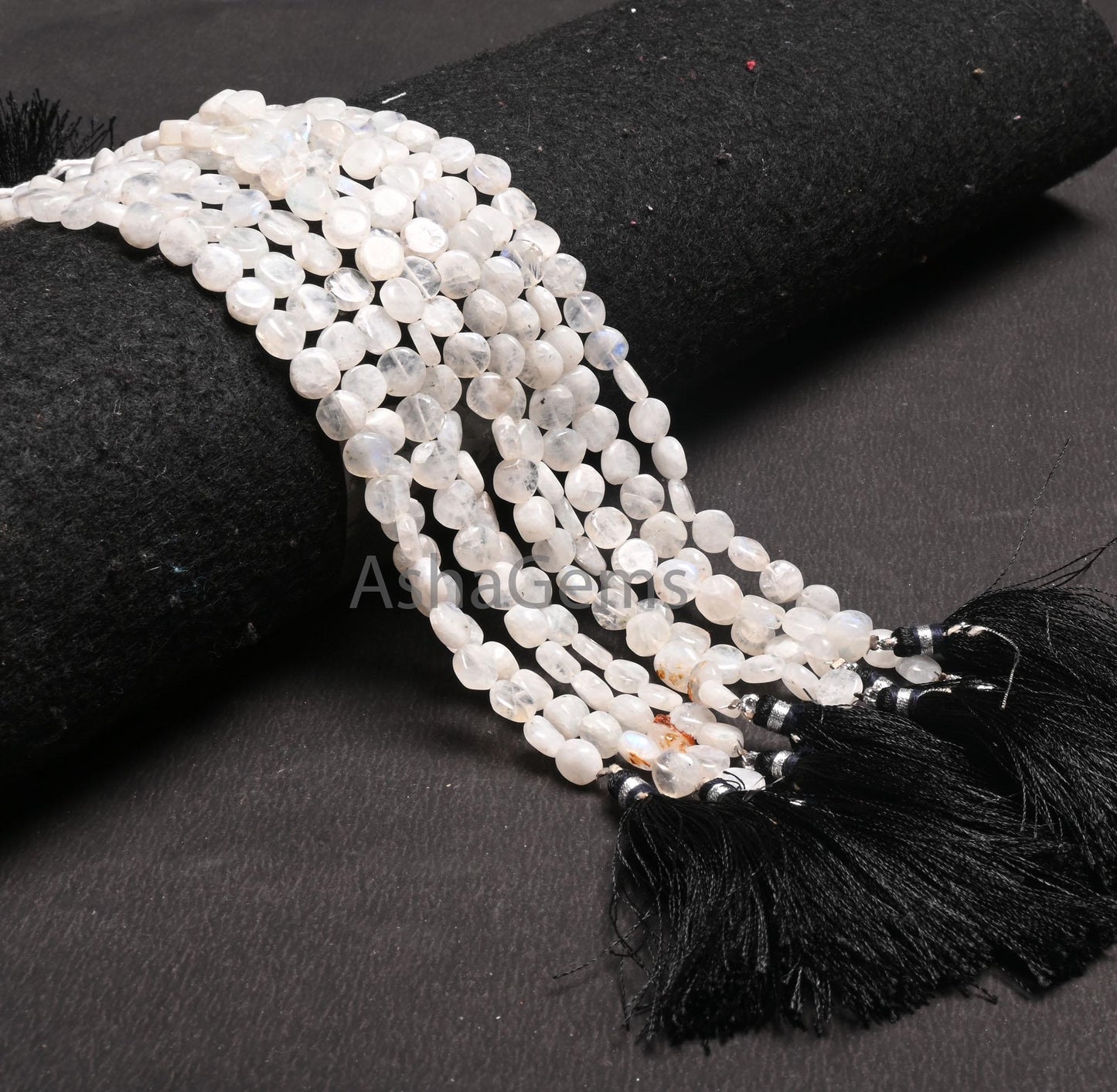 Beautiful White Rainbow Moonstone Smooth Coin Gemstone Beads,8" Natural Flash rainbow Moonstone Uneven Flat Coin Handmade Bead Jewelry Craft