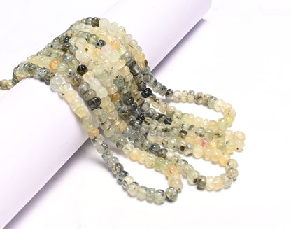 Shaded Moss Green Prehnite Carving Watermelon Beads, natural Moss Prehnite handmade Uneven Carve Pumpkin Gemstone Melon Beads Jewelry Crafts