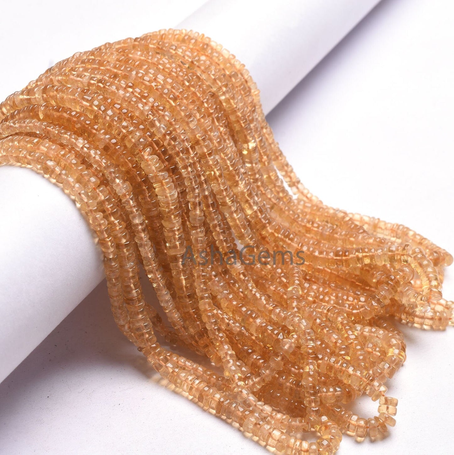 Natural Yellow Citrine Quartz Smooth Flat Tyre Beads, Fine Citrine Plain Handmade Heishi tyre bead Gemstone Citrine Bead Jewelry Making SALE
