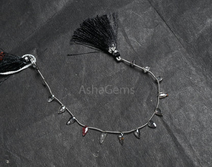 Fine Quality Black Rutile fancy Long Kite Shape Gemstone Beads,8" AAA Sri Lanka Rutilated Quartz Side Drill Briolette Rutile Beads Jewelry