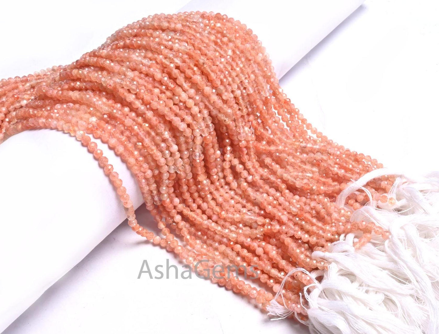 AAA Quality Natural Sunstone Micro Cut Gemstone Beads,3.5 mm Shaded Sunstone Machine Cut Rondelle Sunstone Beads Jewelry Making Crafts SALE