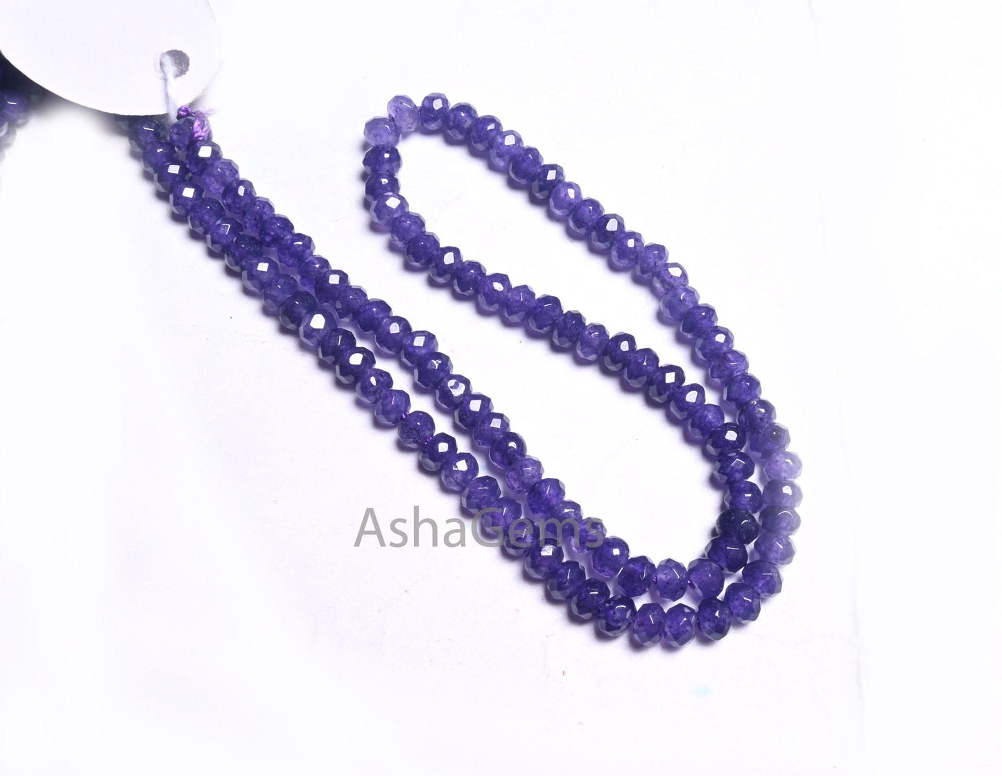 Beautiful Purple Blue Jade Quartz Faceted Rondelle Beads,4.5 mm Amethyst Color Jade Machine Cut Beads, Jade Quartz Beads Jewelry Crafts SALE (15390 c)