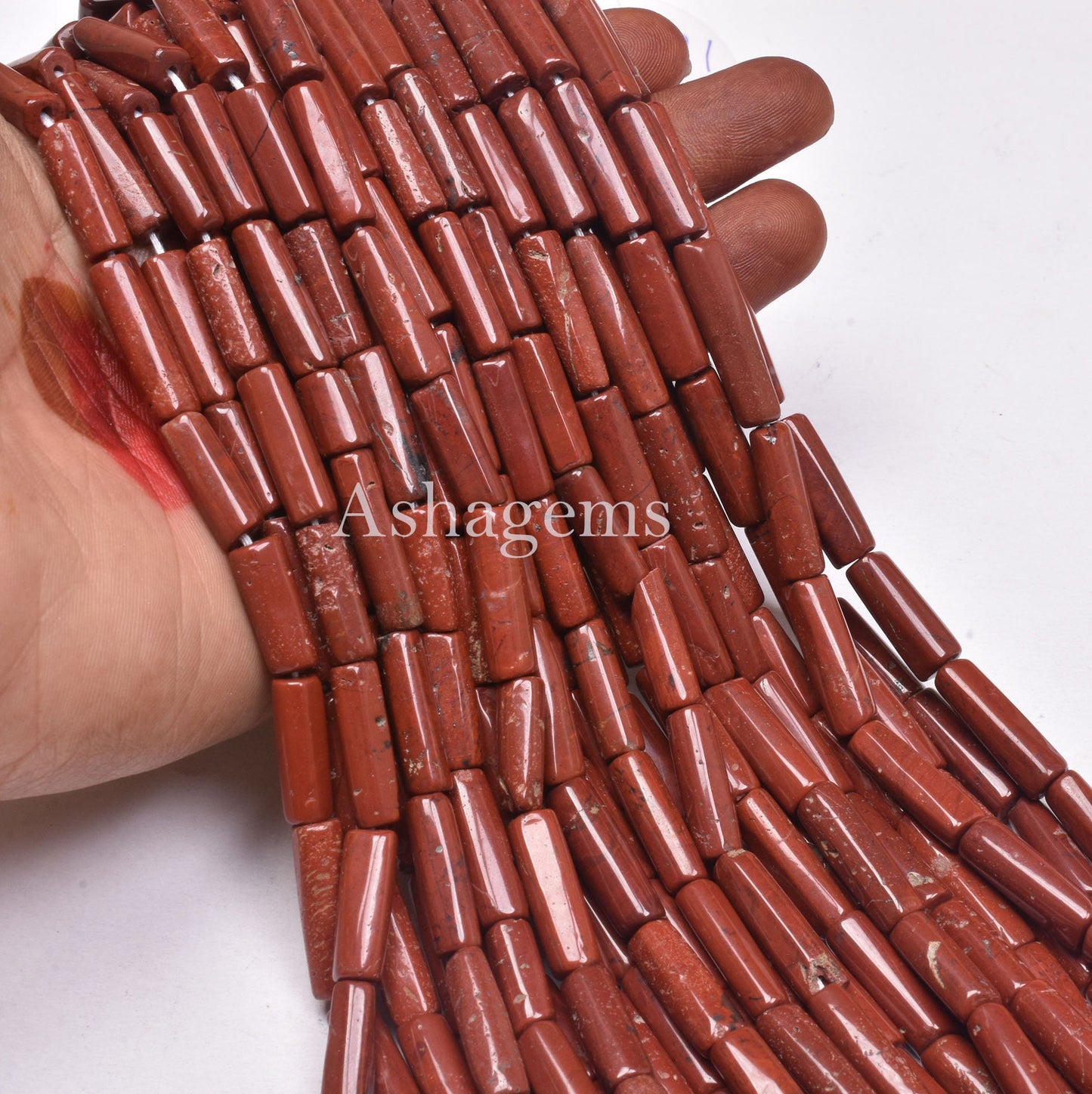 8" Beautiful Red Jasper Fancy Long pipe shape Beads,5-17mm Natural Jasper smooth Pipe gemstone beads, Jasper Tube Bead Jewelry making Craft