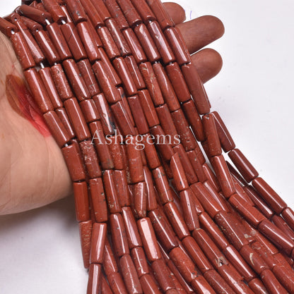 8" Beautiful Red Jasper Fancy Long pipe shape Beads,5-17mm Natural Jasper smooth Pipe gemstone beads, Jasper Tube Bead Jewelry making Craft