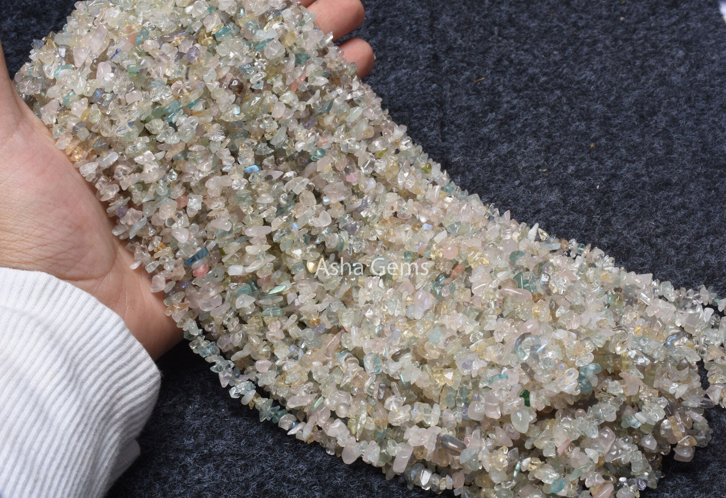 34" Strand Natural Aquamarine Uncut Chips Smooth Beads Gemstone, Beautiful Shaded Aquamarine Chip, Aquamarine Smooth Raw Rough Beads SALE