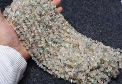 34" Strand Natural Aquamarine Uncut Chips Smooth Beads Gemstone, Beautiful Shaded Aquamarine Chip, Aquamarine Smooth Raw Rough Beads SALE