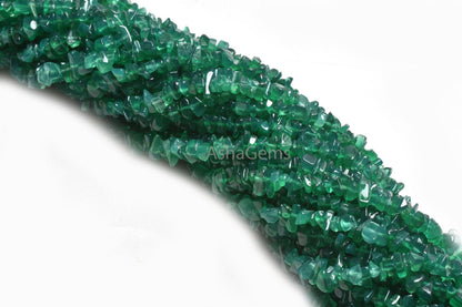 Fine Green Onyx Smooth Uncut Chips Beads,34" Strand Onyx raw Rough Polish Beads, Green Onyx uneven Nugget Tiny Gemstone Beads Jewelry Crafts