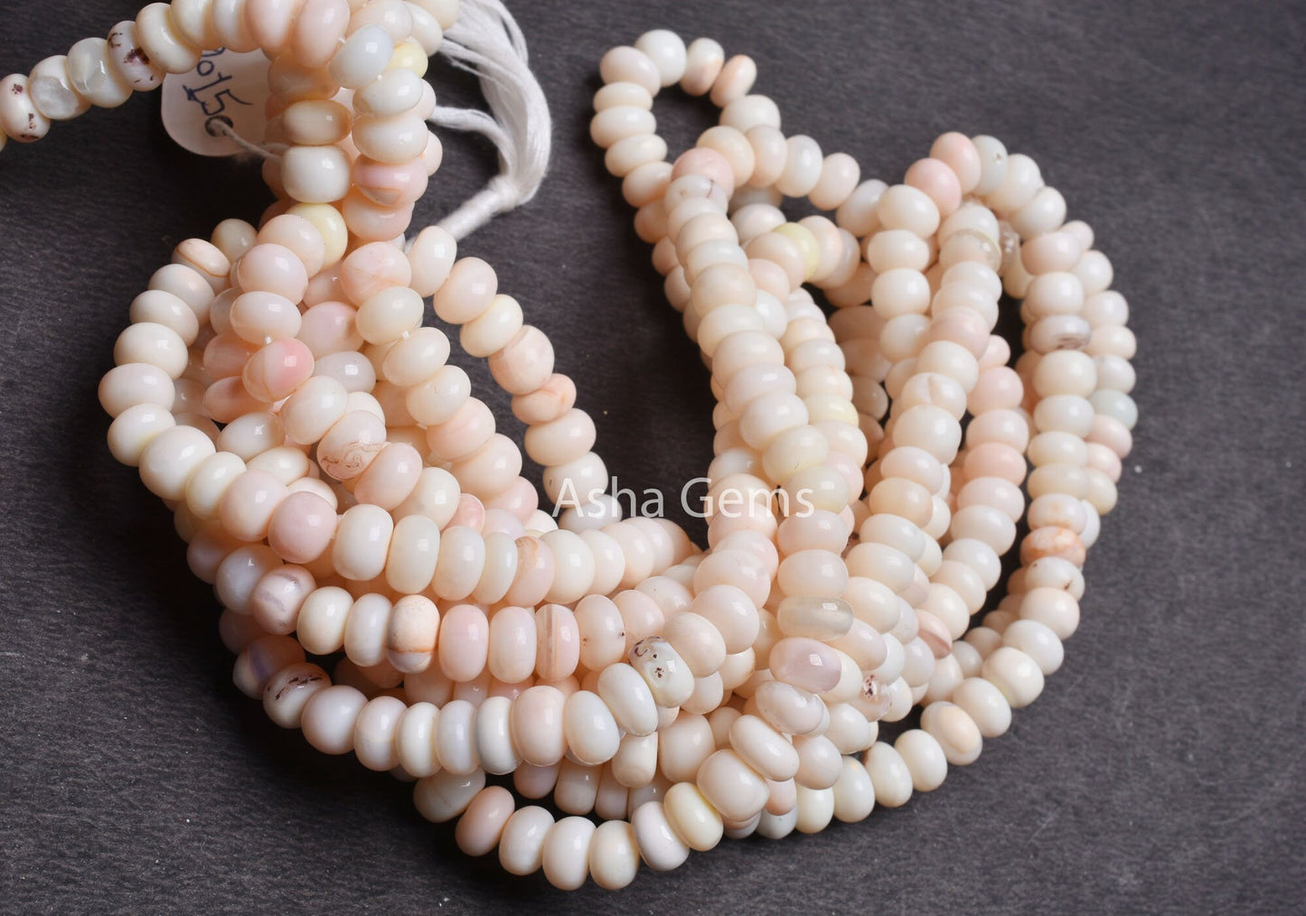 9 mm AAA Off White Light Peach Opal Smooth Rondelle Beads, Off White Opal Plain Handmade Gemstone Beads, Opal Bead Jewelry Making Craft SALE