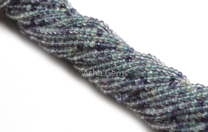 Multi Green Fluorite Faceted Rondelle Shape Beads, 2.25mm Beautiful Fluorite Micro Cut Gemstone Beads Machine Cut Fluorite Bead Jewelry Sale