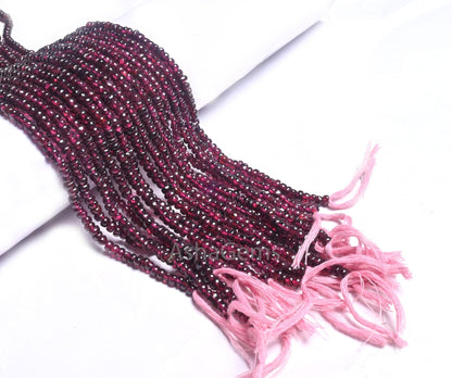 12.5" Natural Garnet Smooth Gemstone Tiny Beads, Beautiful Red Garnet Plain Handmade Uneven Rondelle Shape Beads, Garnet Bead Jewelry making (AG 12320)