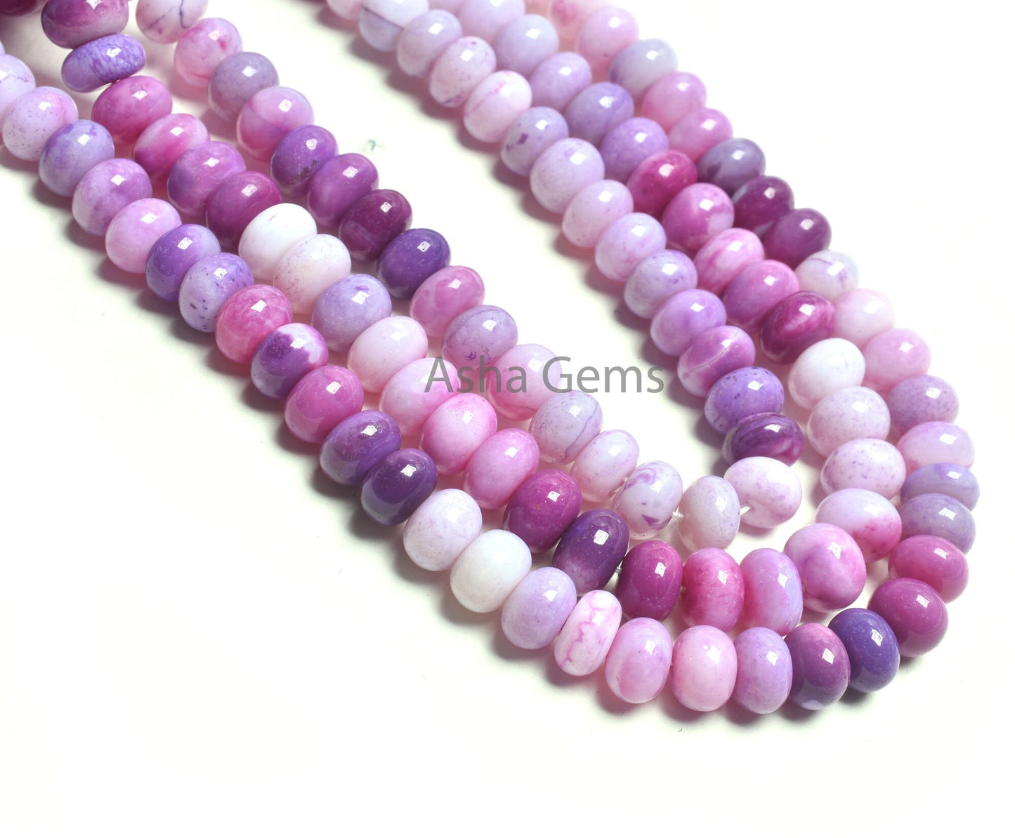 Beautiful Shaded Purple Opal Plain Handmade Rondelle Beads,16" Strand Lavender Opal smooth Gemstone Loose Opal Beads Necklace Jewelry SALE