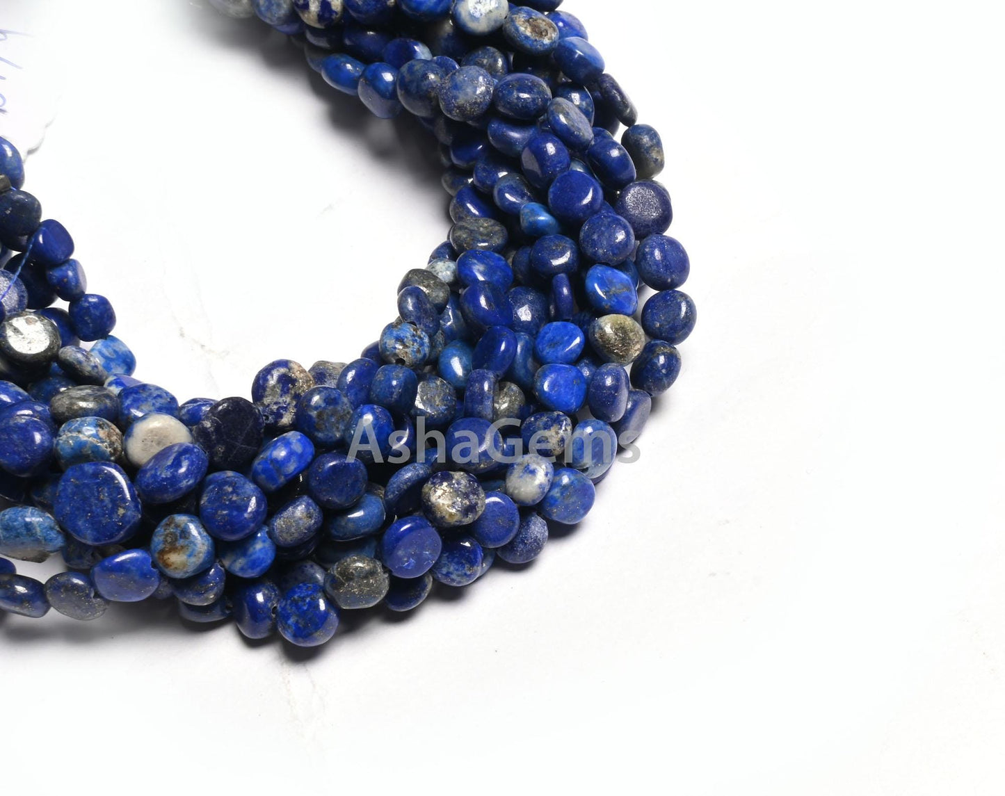 Natural Blue Lapis Smooth Coin Shape Gemstone Loose Beads,8" Lapis lazuli Plain Coin Handmade Straight Drill Beads, Lapis Bead Jewelry Craft