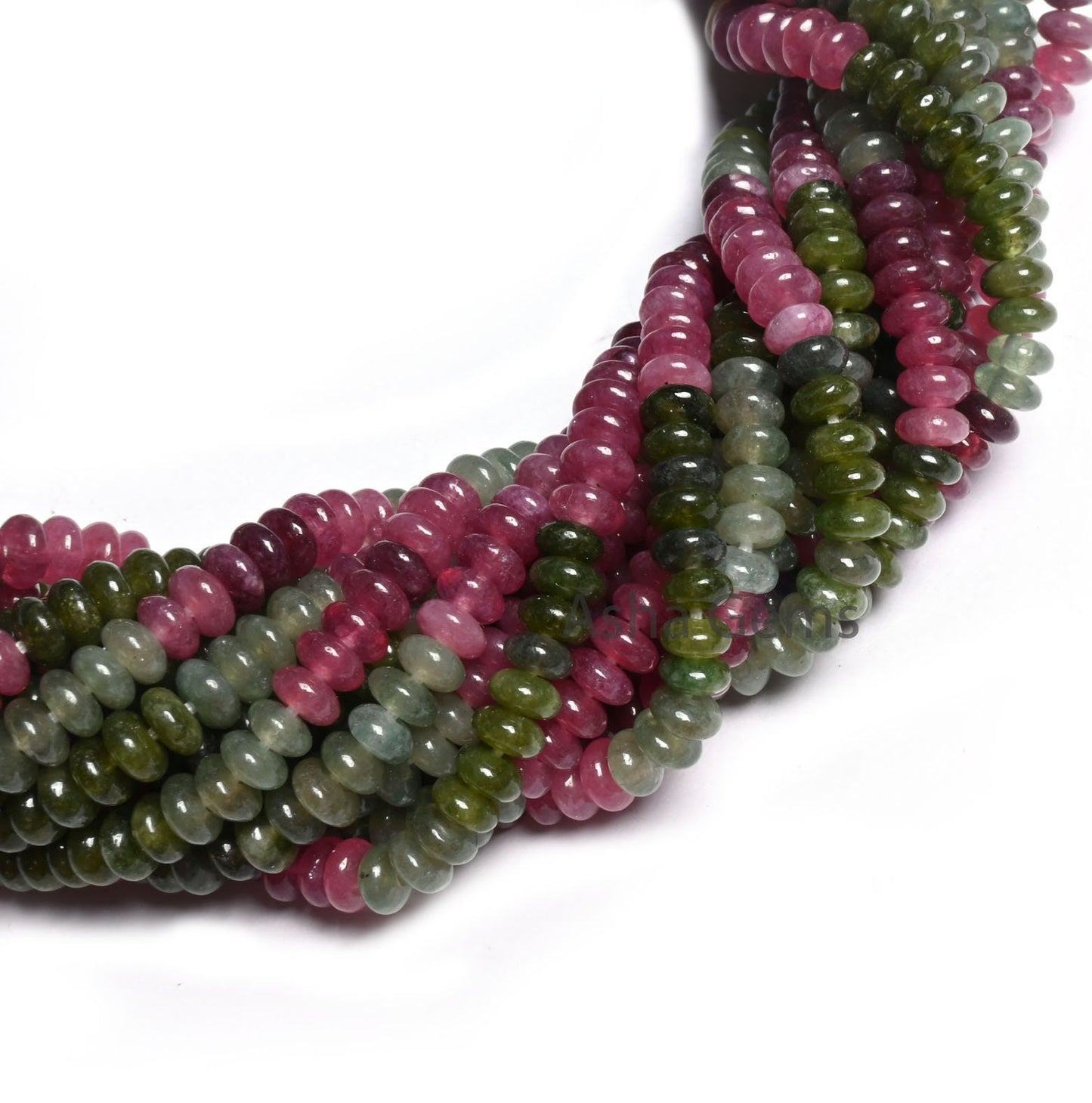 Beautiful Multi Tourmaline Quartz Smooth Rondelle Shape Gemstone Loose Beads,4.5-5mm Multi Color Shaded Tourmaline Quartz Flat Beads Jewelry