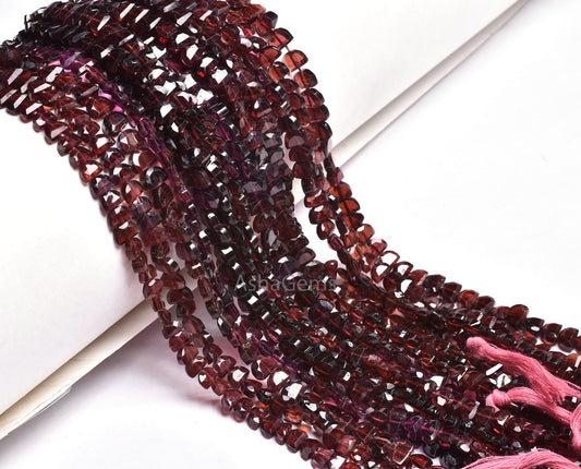 genuine Red Garnet Fancy D Shape Gemstone Beads,13" Strand Natural Garnet Faceted Flat D Shape Beads AAA Garnet Beads For Jewelry Craft Sale