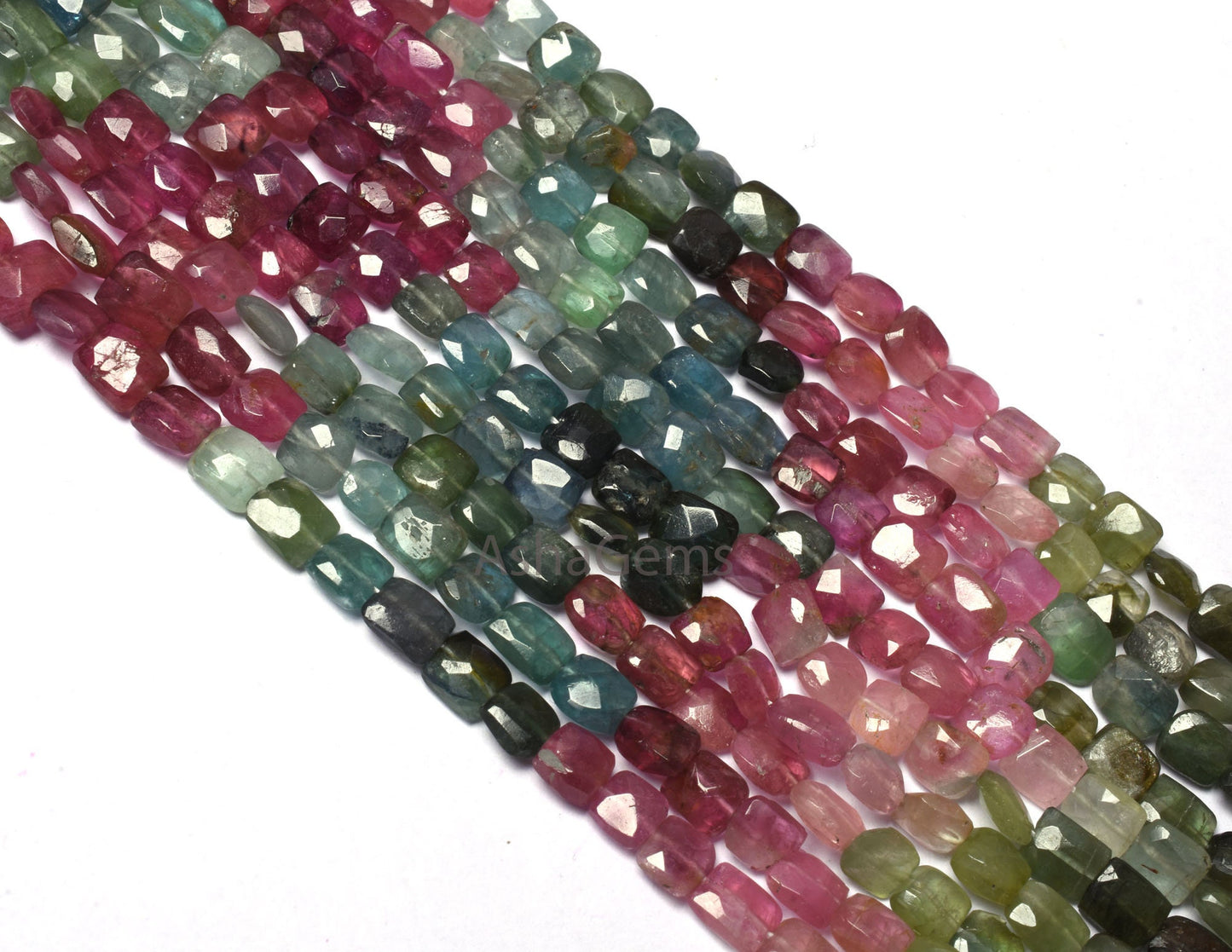 Natural Multi Tourmaline faceted Gemstone Beads, Tourmaline Fancy Uneven cushion Shape beads, Multi Color Tourmaline Handmade Beads Jewelry