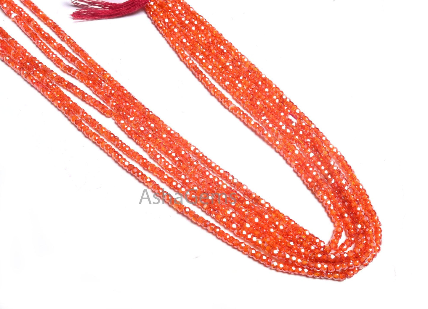 2.5 mm Beautiful Orange Zircon faceted Micro Cut rondelle Tiny beads, 13" Orange Cubic Zircon Machine Cut Beads Jewelry Necklace Crafts SALE