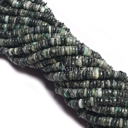 Beautiful Emerald Smooth Heishi Tyre Shape Beads, Natural Green Emerald Tyre Smooth Bead,8/16" Strand emerald Shaded Bead Jewelry Craft SALE