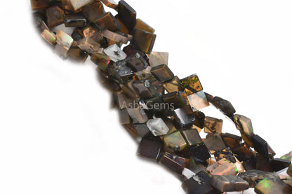 Multi Brown Ethiopian Opal Uneven Square Side Drill Gemstone Beads,17" Flashy Welo Ethiopian Opal Smooth Fancy Kite Shape Bead Jewelry Craft