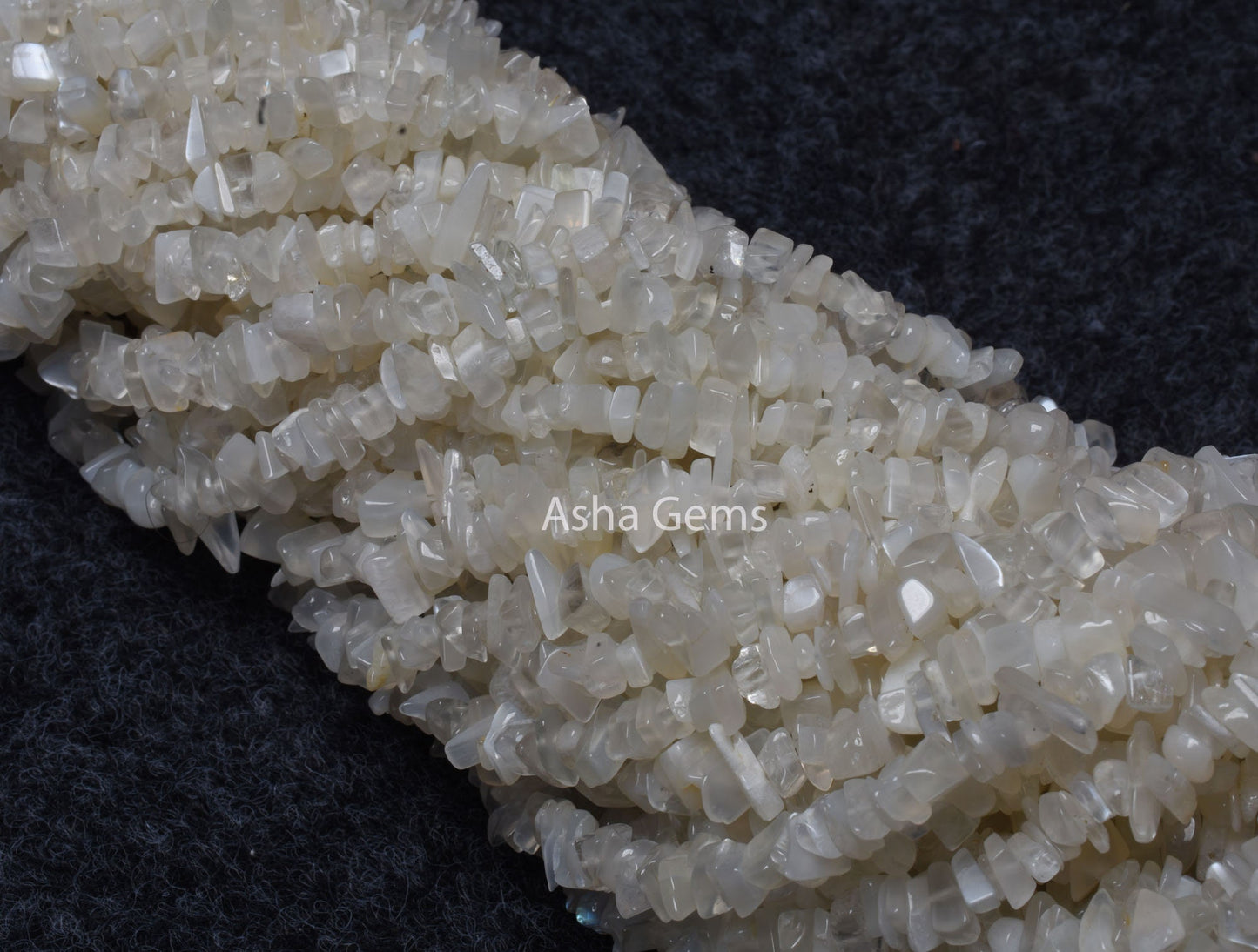 Natural White Moonstone uncut Chip Gemstone Beads Strand, Fine Quality Moonstone Smooth Uneven Raw Rough Nugget Bead For Jewelry Making (AG 10274)