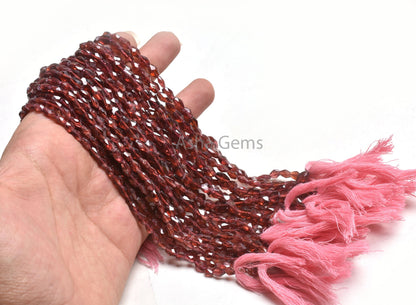 Natural Garnet faceted Oval Shape Gemstone Loose beads,15" Pink Garnet Oval Briolette Indian Cut Handmade Straight Drill Garnet bead Jewelry