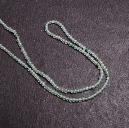 2 mm Natural Green Strawberry Quartz Faceted Rondelle Micro Cut Beads,13" AAA Quality Strawberry Machine Cut Gemstone Tiny Bead Jewelry SALE