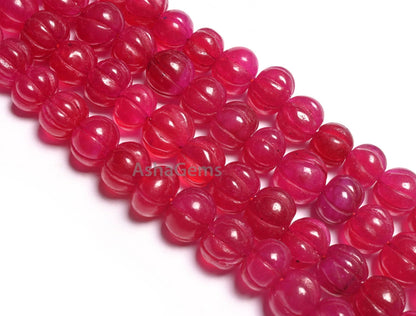 Beautiful Red Quartz carving Pumpkin Gemstone Melon Beads, Fine Red Ruby Color Quartz Carved Rondelle Handmade watermelon Beads Jewelry SALE