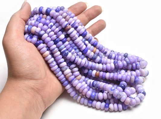 9 mm Shaded Purple Blue Opal Smooth Rondelle Shape Beads,16"Strand Opal Beads, Lavender Opal Plain Handmade Gemstone Bead Jewelry Craft SALE