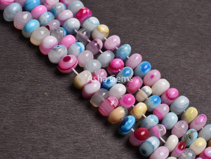 Beautiful Multi Color Opal Smooth Rondelle Shape Disco Beads, Colorful Disco Beads Opal Strand For Jewelry Making Crafts Opal Gemstone Bead
