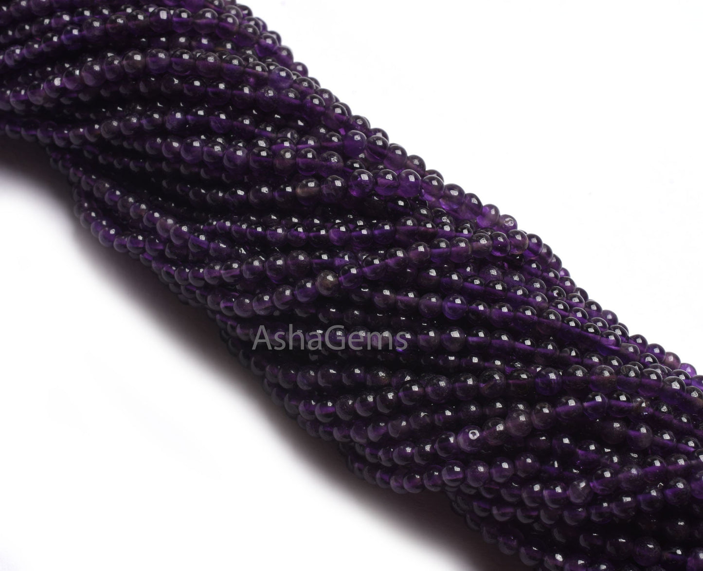 Purple Amethyst Smooth Round ball Beads,13" Strand African Amethyst Beads,4 mm Fine Dark Purple Amethyst Plain Round Gemstone Beads Jewelry