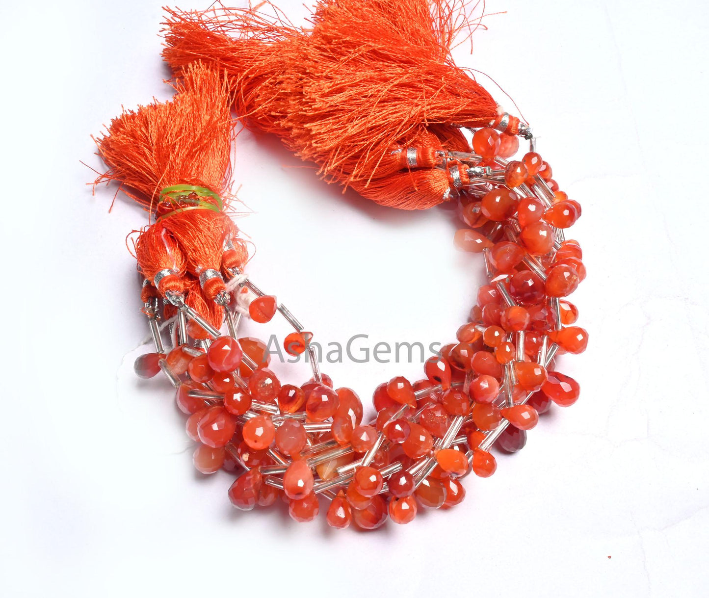 Natural Red Carnelian Faceted Drop Shape Gemstone Loose Beads, Carnelian Side Drill Teardrop Briolette carnelian Beads Jewelry Making Crafts