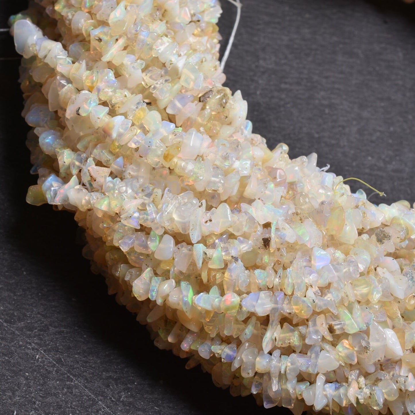 Beautiful 34"Strand Natural Ethiopian Opal Uncut Chips Gemstone Beads,Ethiopian opal Raw Nuggets Smooth Bead AAA Quality tiny Opal Chip Bead