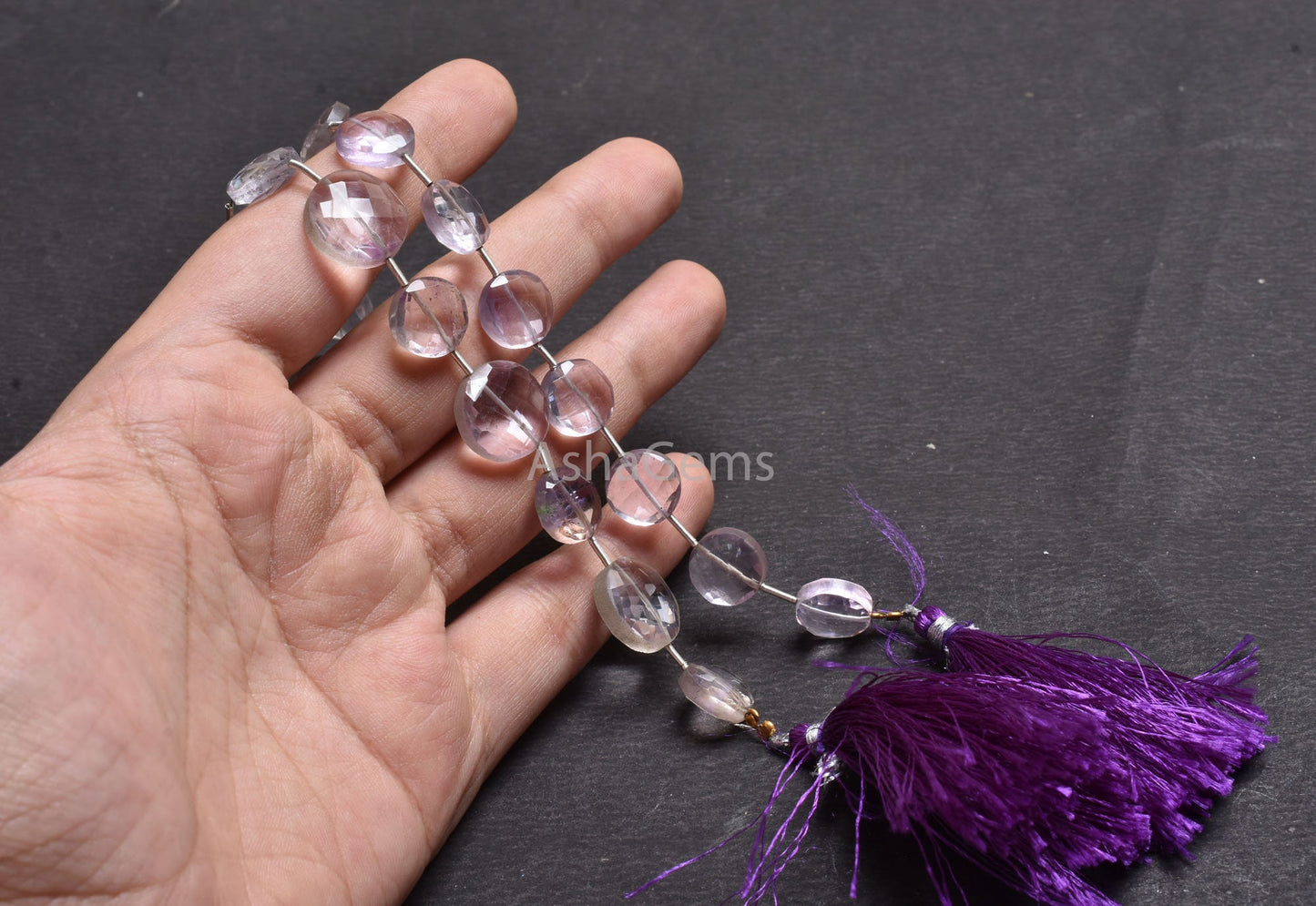 Natural Pink Amethyst faceted Coin Shape Beads,7"Amethyst Coin Beads, Fine Quality Pink amethyst Coin Briolette Gemstone Bead Jewelry Making