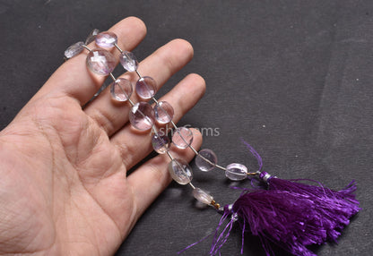 Natural Pink Amethyst faceted Coin Shape Beads,7"Amethyst Coin Beads, Fine Quality Pink amethyst Coin Briolette Gemstone Bead Jewelry Making