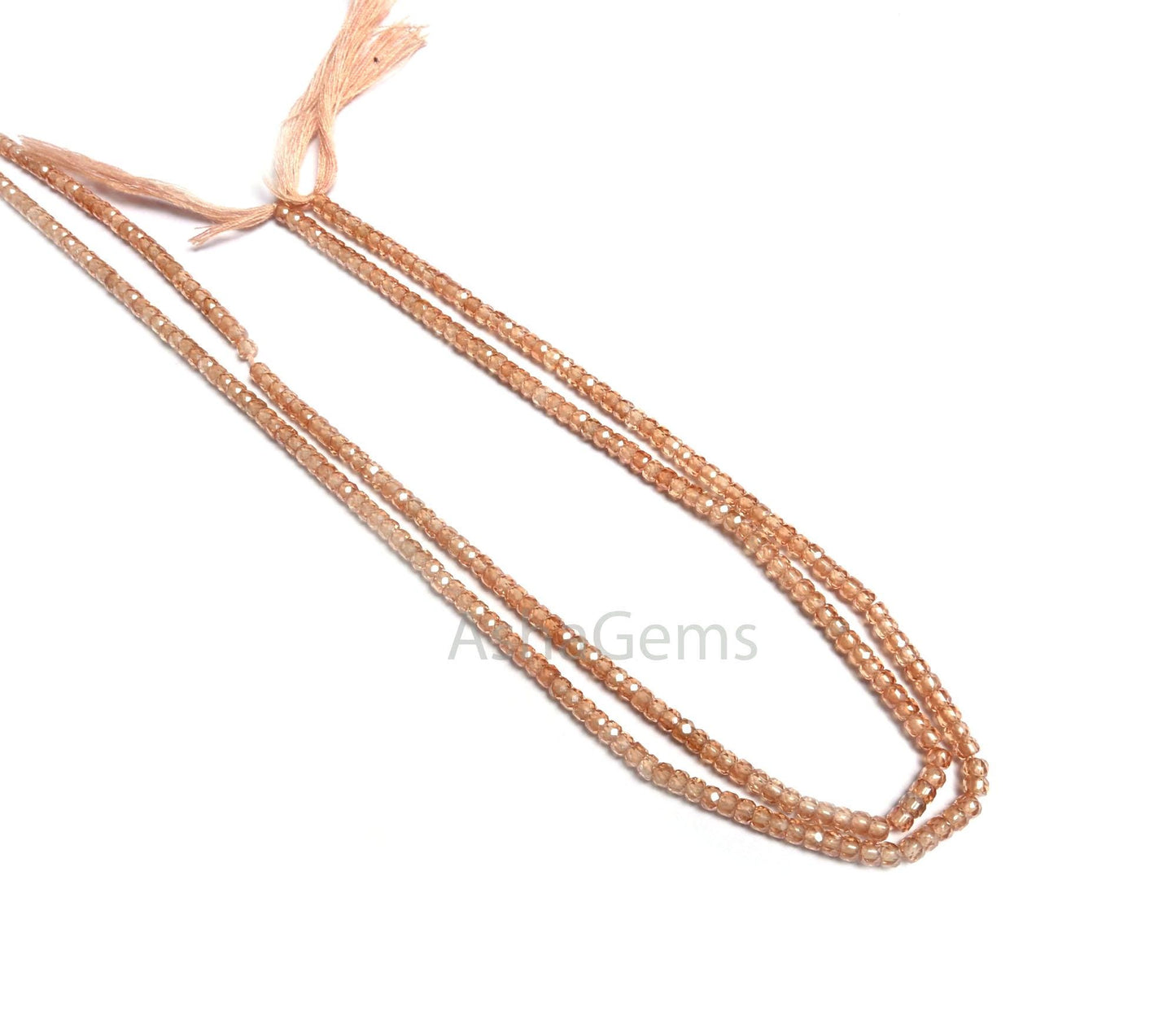3 mm Beautiful Brown Zircon Micro Cut Rondelle Faceted Gemstone Beads,13" AAA Quality Imperial  Brown Cubic Zircon Faceted Bead Jewelry Sale
