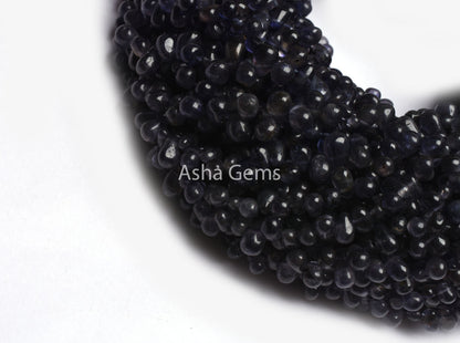 Natural Blue Iolite Smooth Drops Shape Gemstone beads, Iolite Plain Teardrop Beads Iolite Handmade uneven Drop Side Drill Beads Jewelry SALE