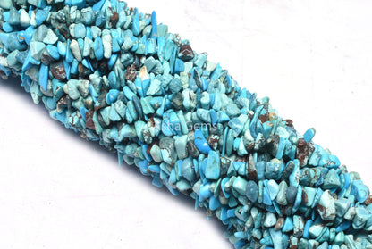 34" Strand Blue Turquoise Uncut Chips Gemstone Beads, Turquoise Howlite Smooth Raw Rough tiny Nugget Bead, Fine Quality Turquoise Beads SALE