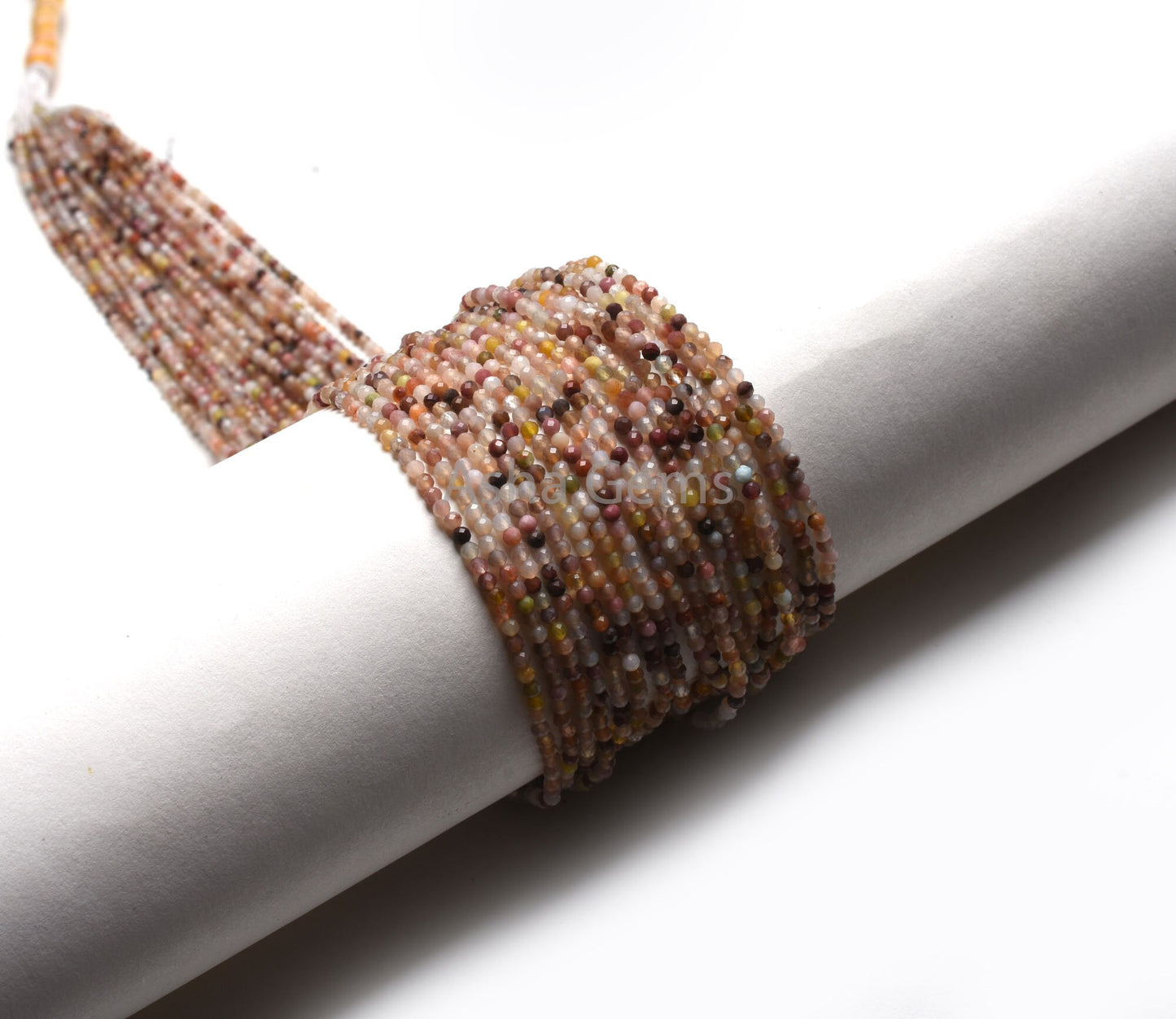 Beautiful Disco Moonstone Micro Cut Rondelle Beads,2.4 mm Natural Multi Color Moonstone Machine Cut Gemstone Faceted Beads,13"Moonstone Bead