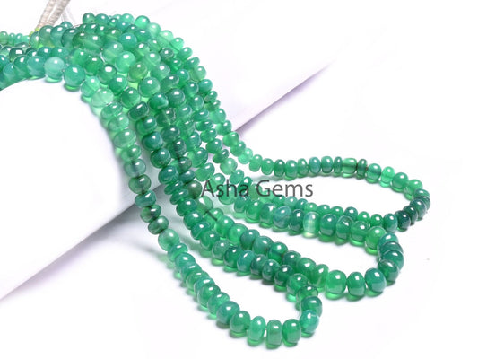 Shaded Green Onyx Smooth Rondelle Shape Gemstone Loose Beads, Green Onyx Beads, Fine Onyx Plain Handmade Rondelle Beads Jewelry Makings SALE