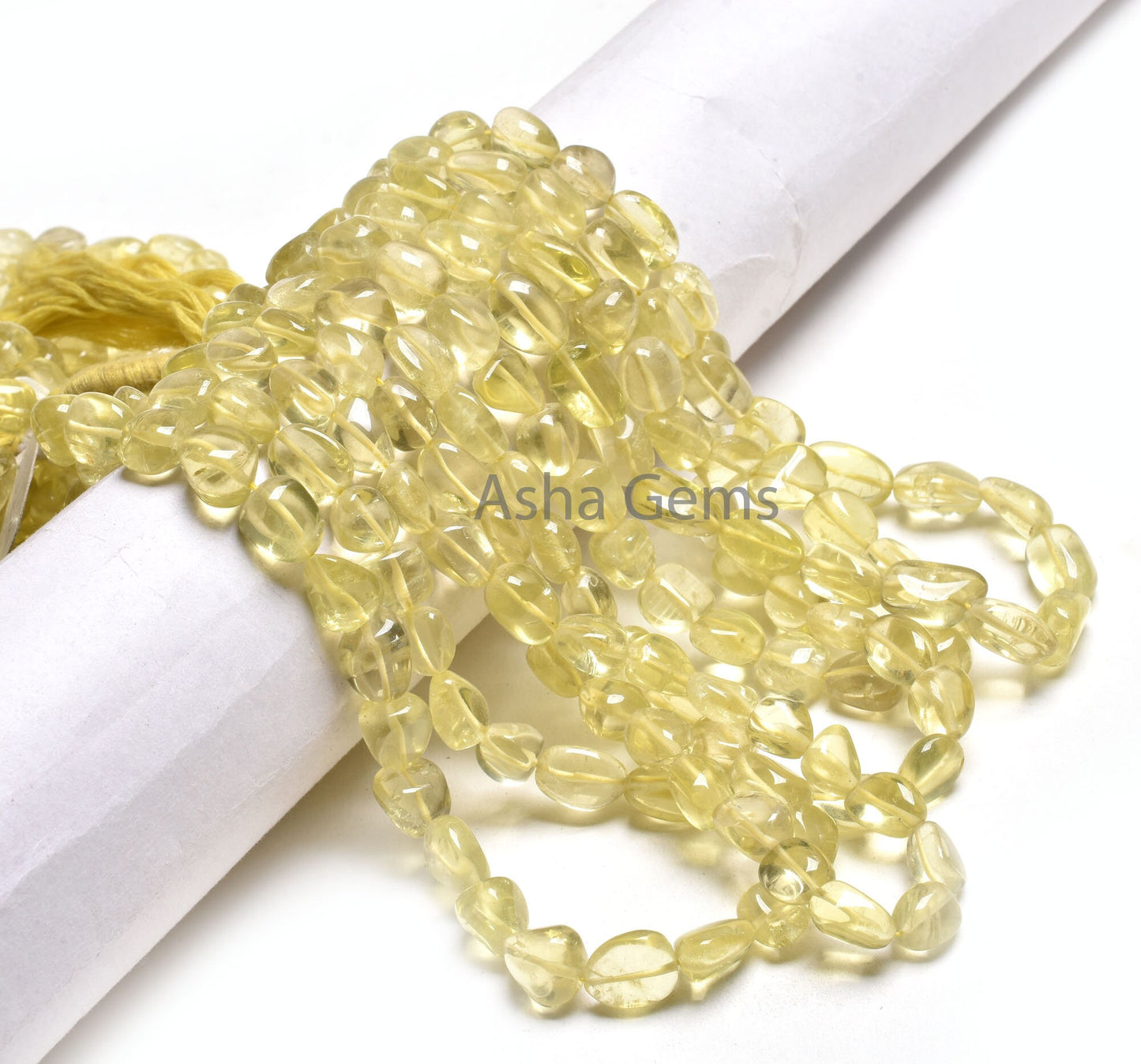 Natural Lemon Quartz smooth Nugget Gemstone Beads,16" Strand Fine Quality Lemon Plain Handmade Tumble Beads, Lemon Bead Jewelry Craft SALE