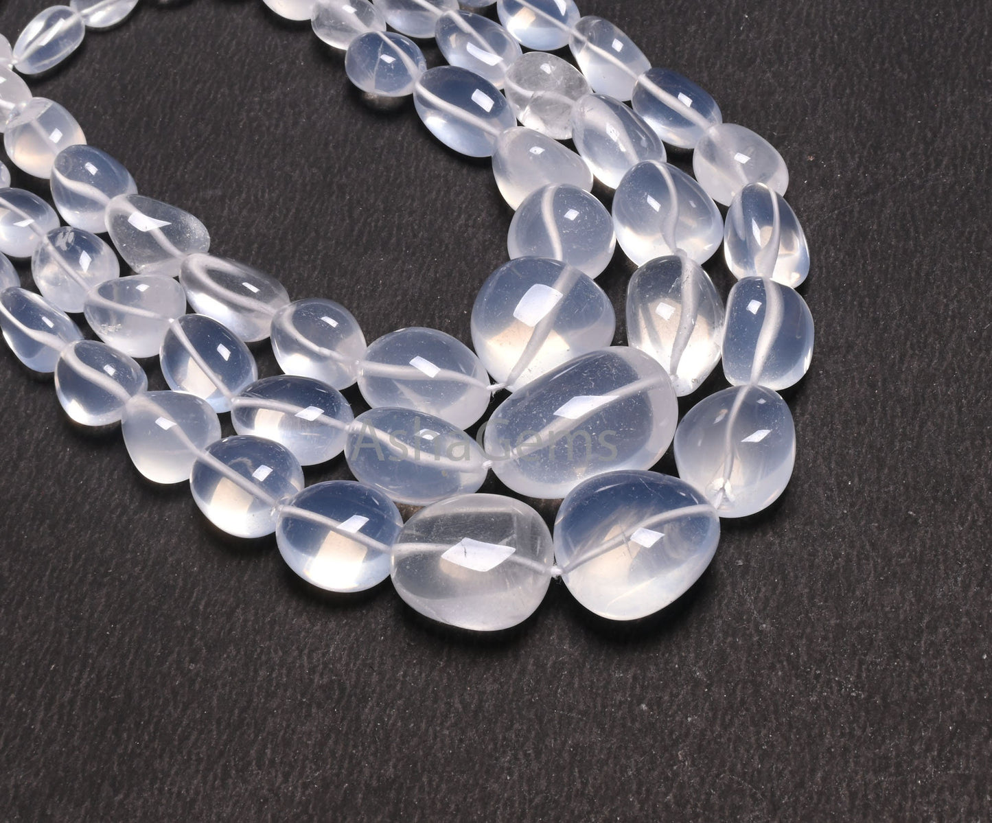 AAA Quality Ice Quartz Smooth Nugget Gemstone Loose Beads,9/18"Strand Natural White Ice Crystal Handmade Tumble Bead Necklace Making Jewelry